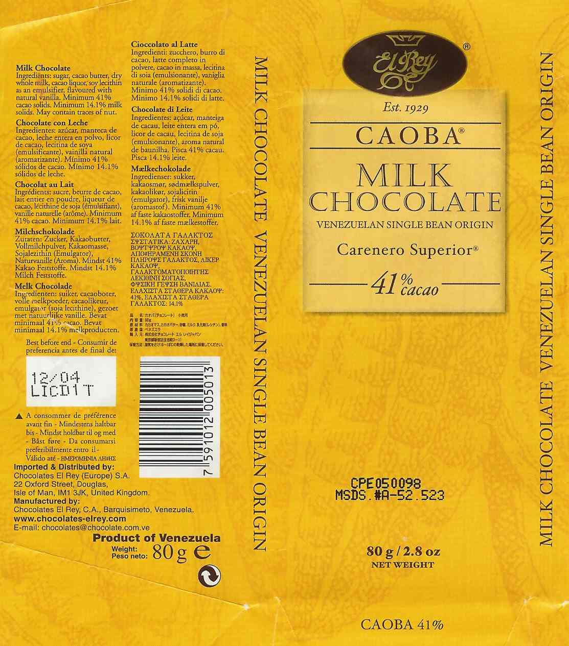 Chocolates El Rey - Sandra Bufalica
